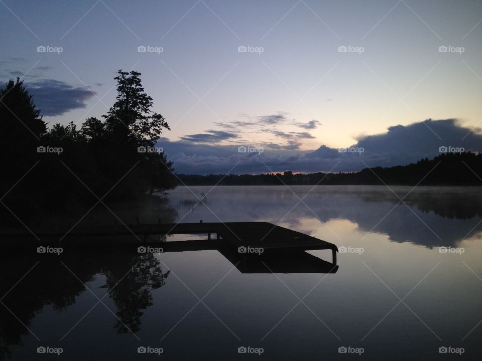 Morning at the lakeside in Poland 