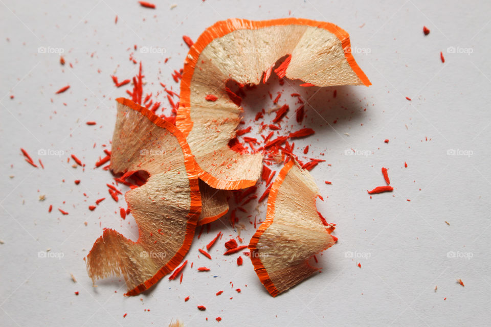 Close-up of pencils shavings