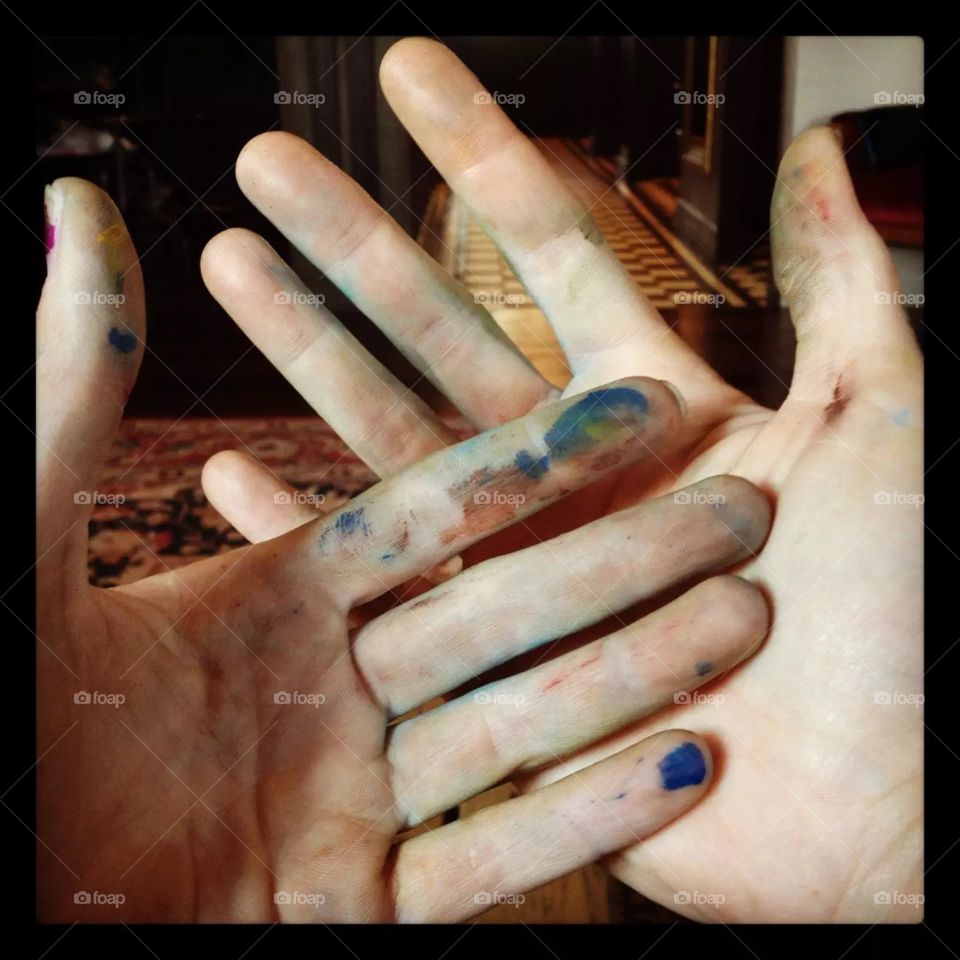Working artist hands 
