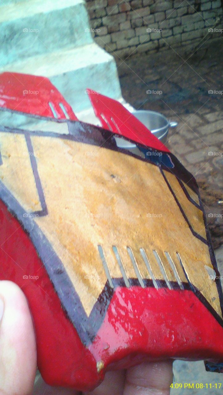 Tin made iron man face