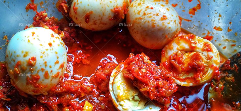 Spicy Balado Egg Sambal is ready to be served