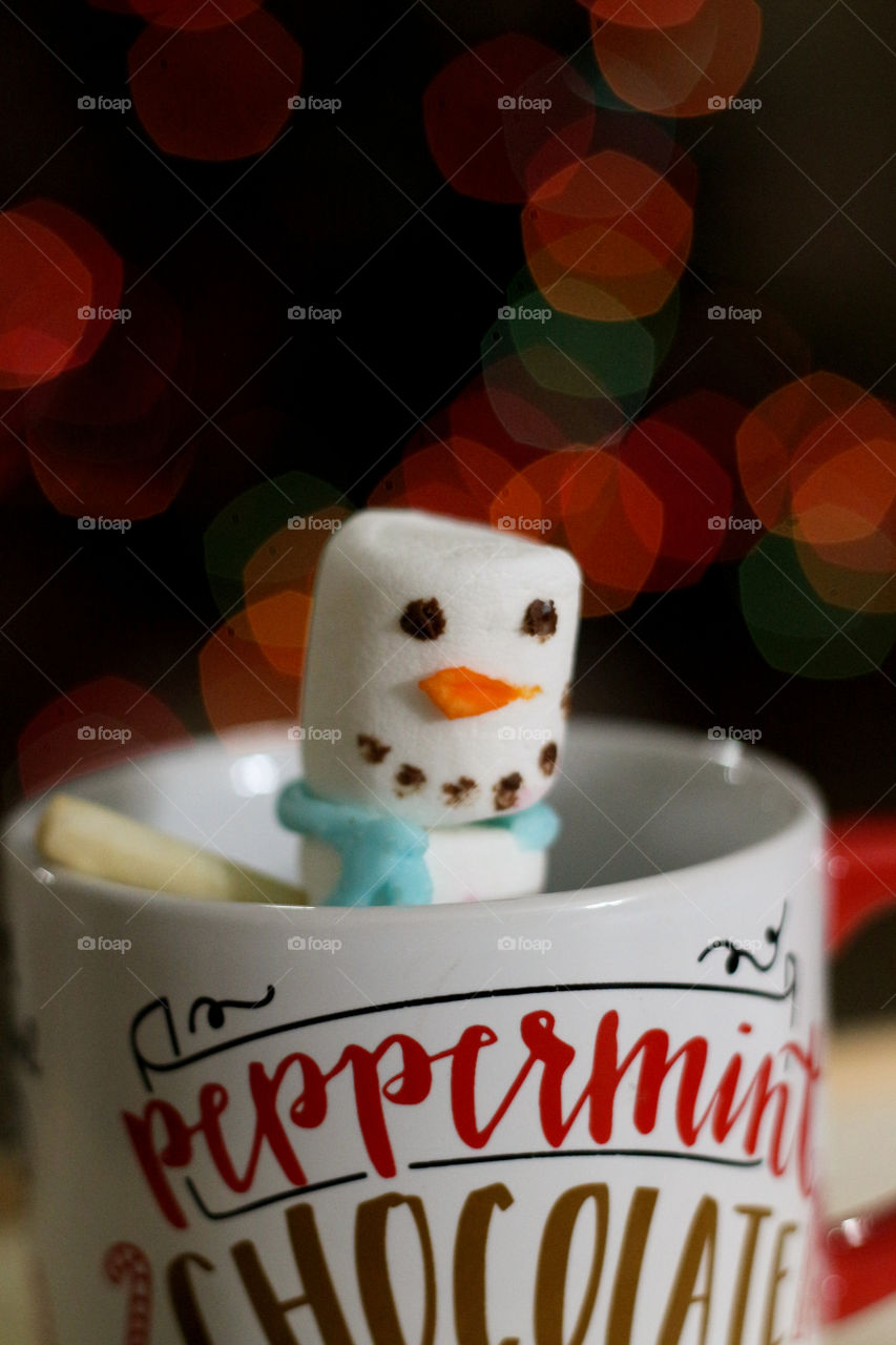 happy marshmallow snowman