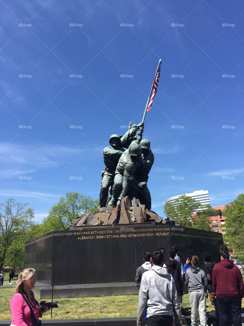 Statue in Washington DC depicting soldiers in WWII.