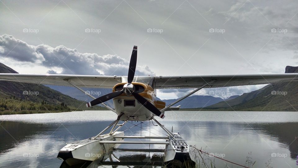 Float plane on Grizzly Lake Alaska