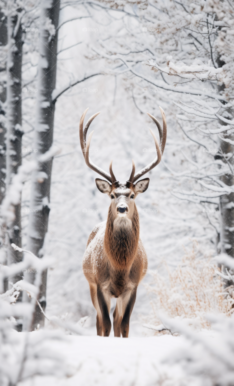 moose in the middle of a blizzard