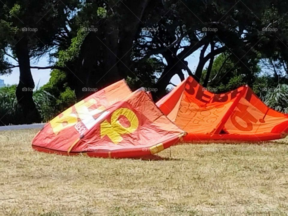 Kiteboarding on a hot summer day