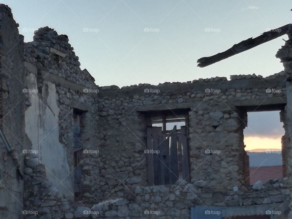 View from inside ruins