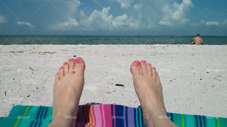 Day on the beach. sunny day on Florida beach