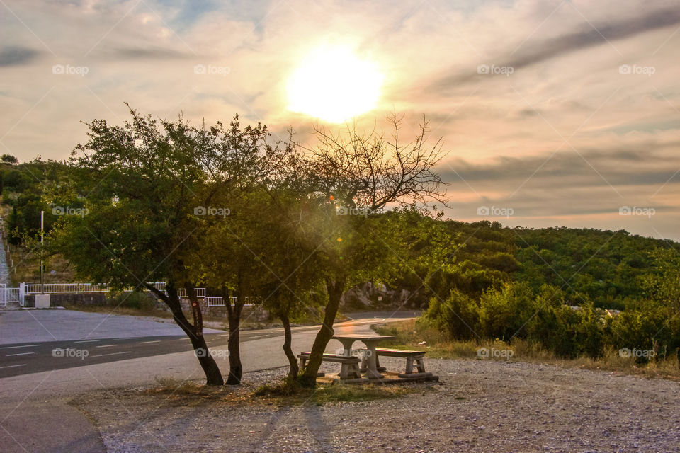 Almost sunset in countryside