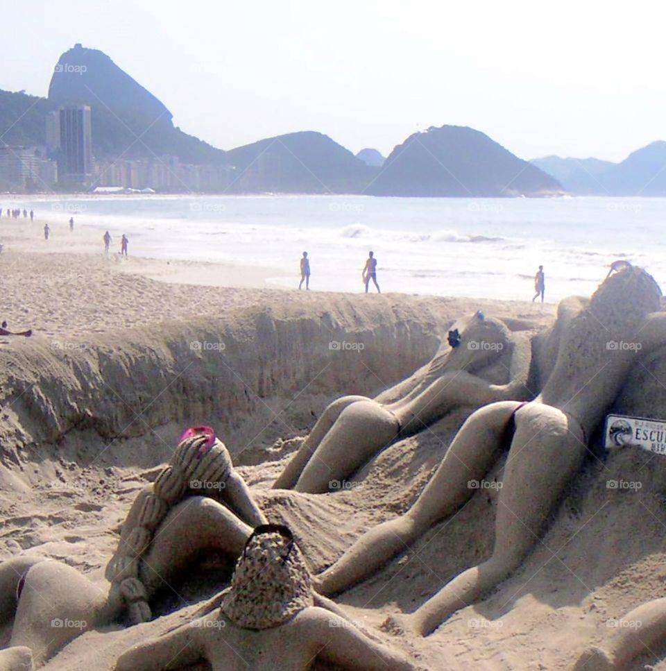 sculpture en sable à Rio