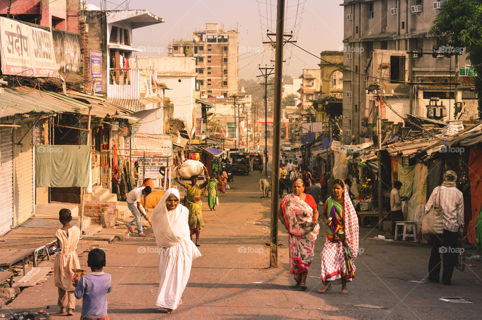 PARESHNATH, JHARKHAND, INDIA - JAN 25: People and crowds walking through the famous weekend market area. It was believed to be a popular Maoist area earlier.