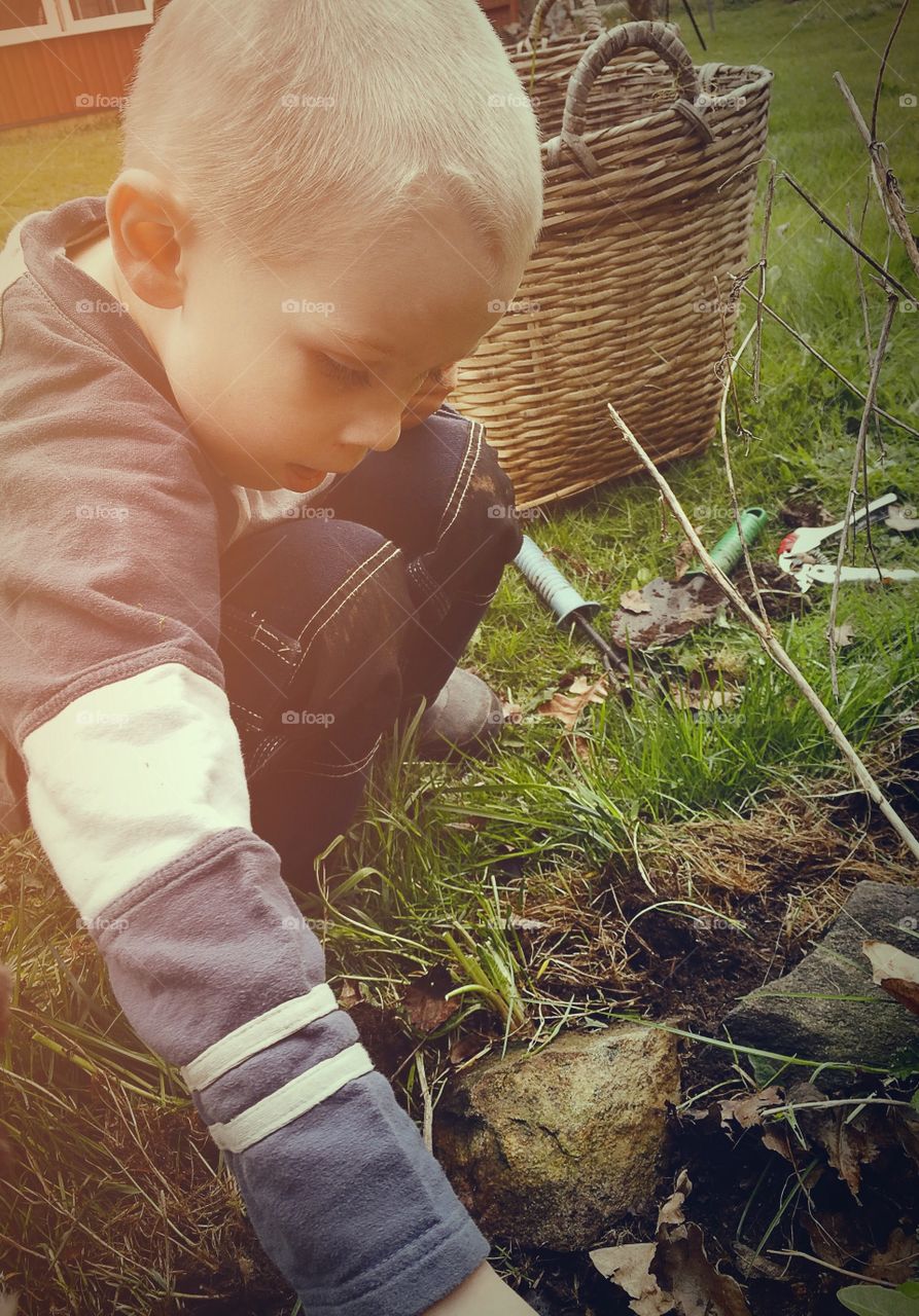 Boy in the garden