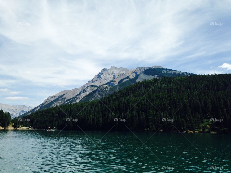 Lake and mountain views at two Jack lake