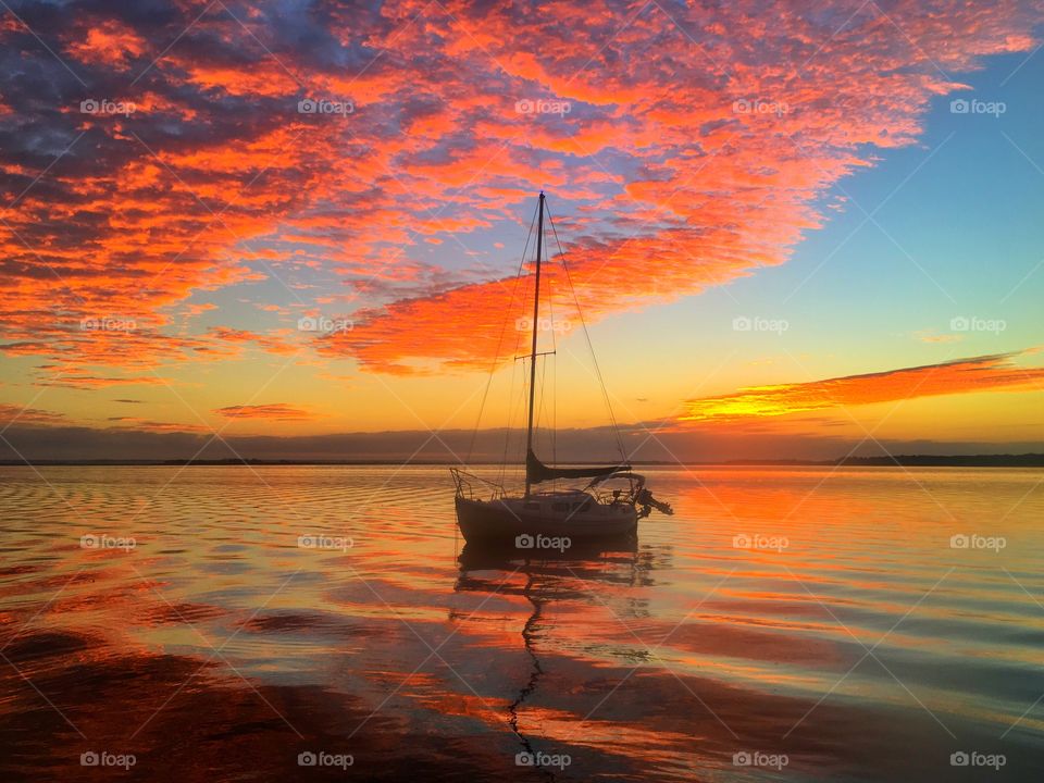 Sunset, Water, Dawn, Sun, Ocean