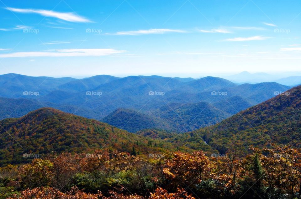 Blue sky over mountain