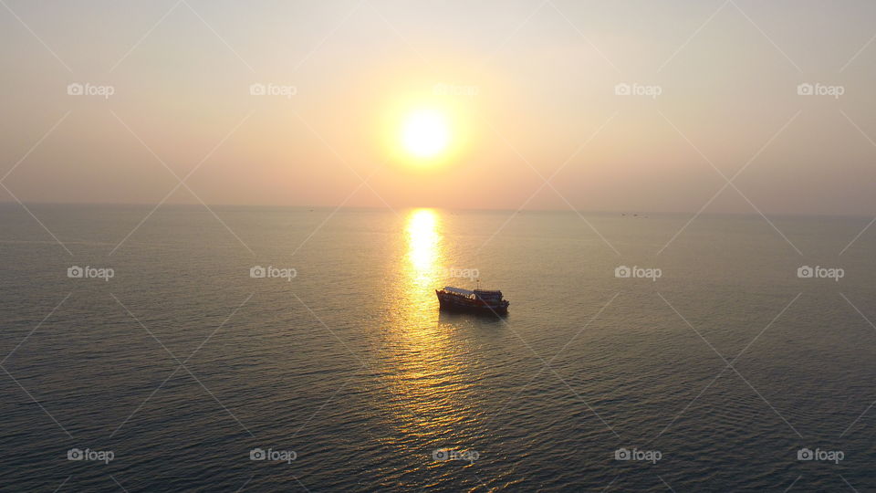 Sunset, Water, Sea, Dawn, Ocean