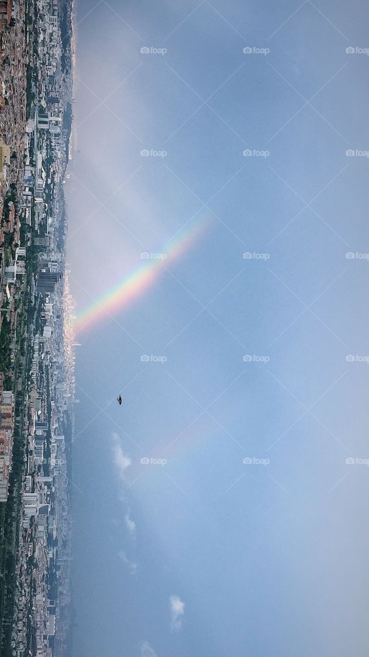 Gloomy day with rainbow 🌈