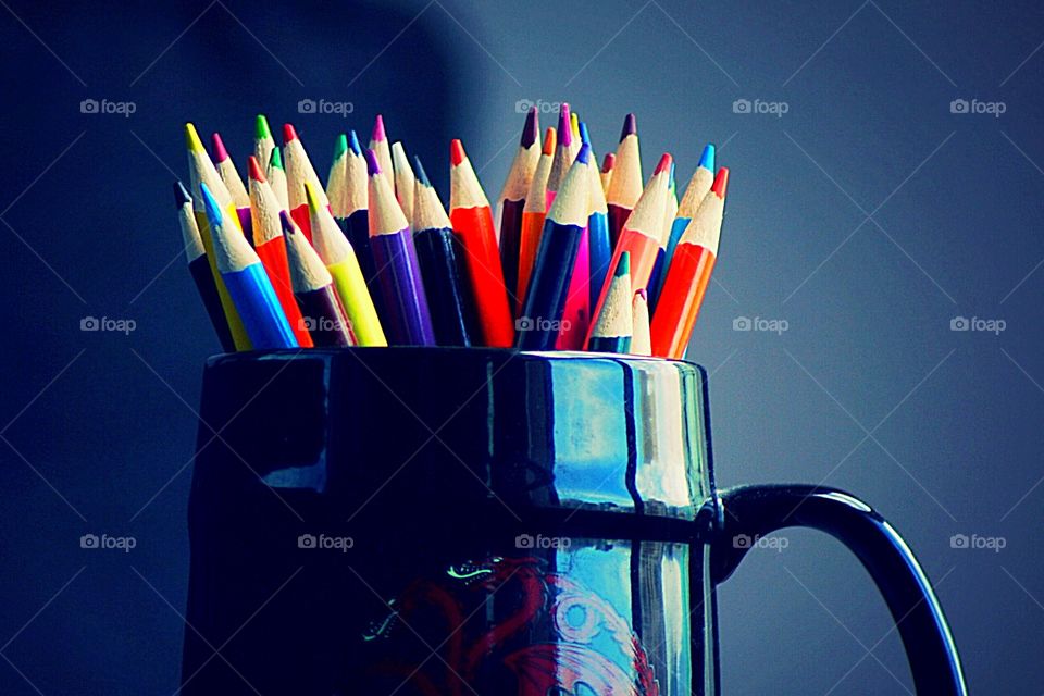 Sharpened pencil crayons