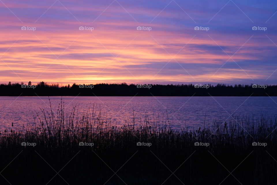 Sunset at Söraby Lake