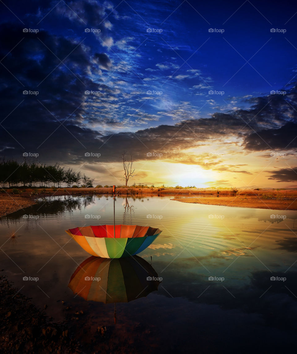 sunset at tanjung beach