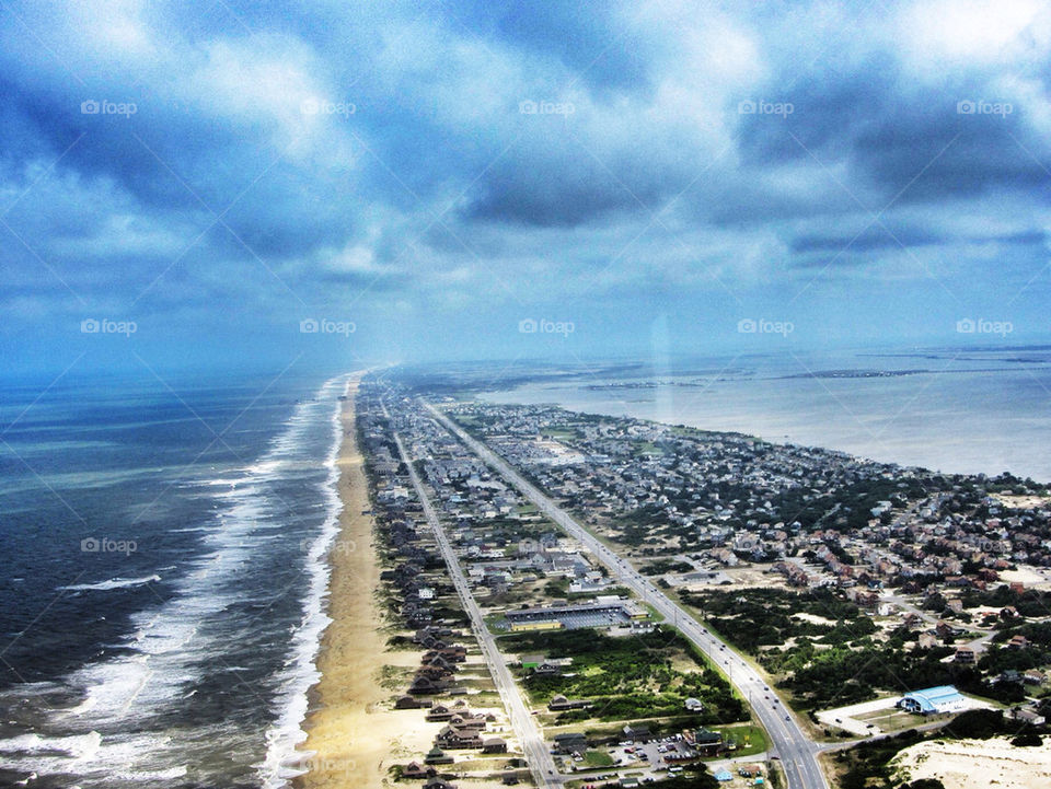 aerial over the Outer Banks