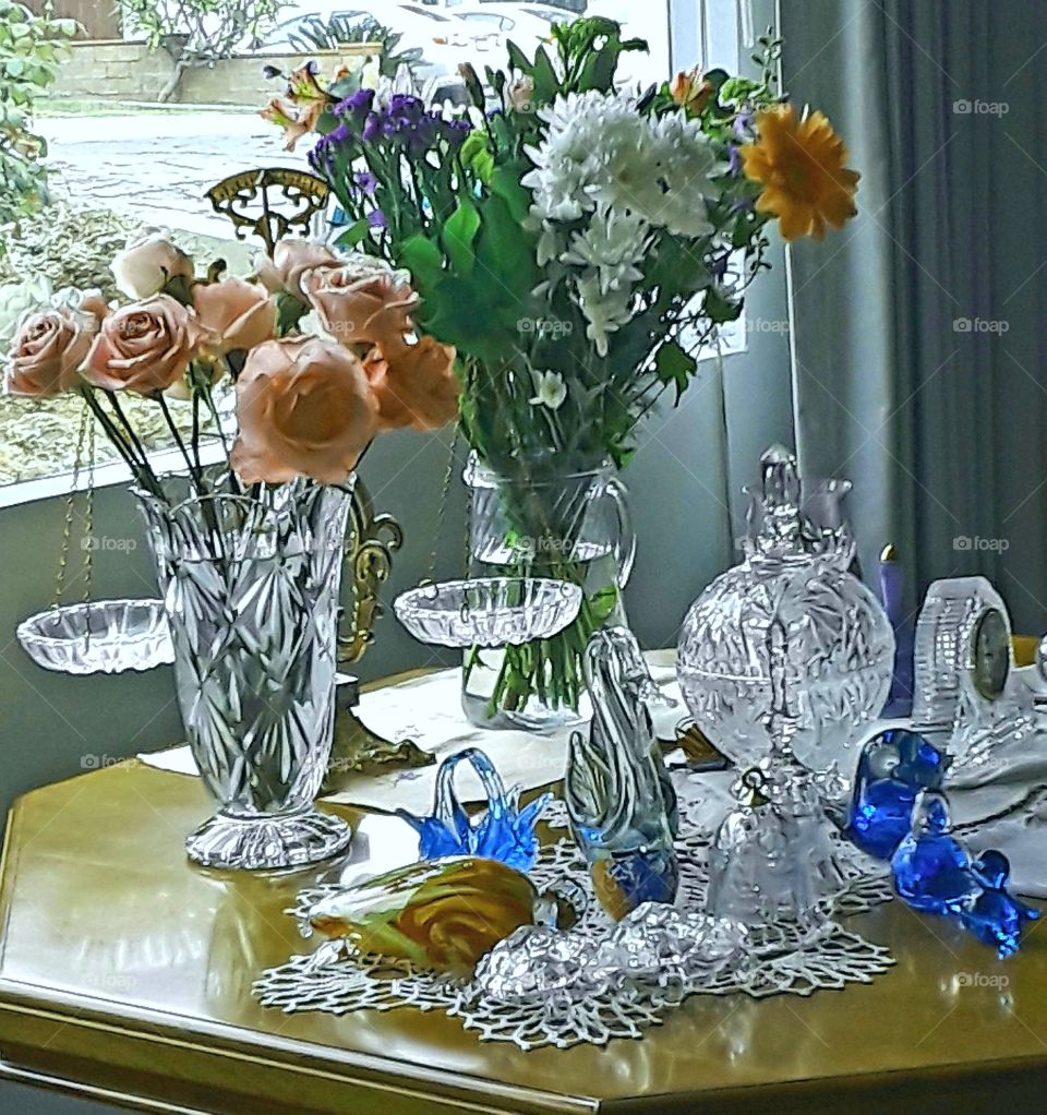 flowers and Crystal