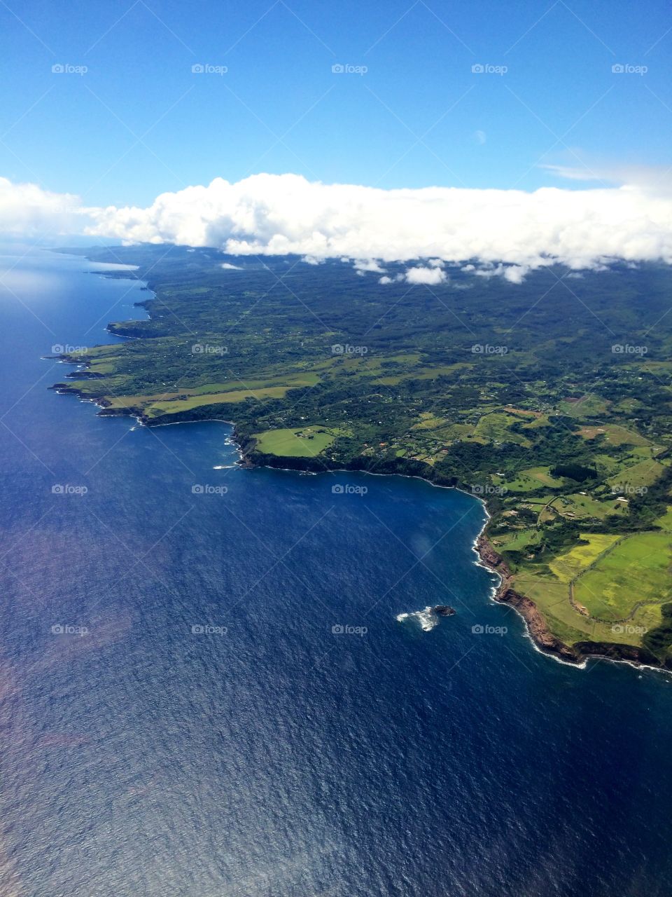 Flying over Maui, Hawaii