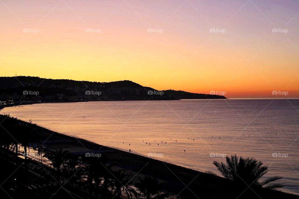French Riviera sunset