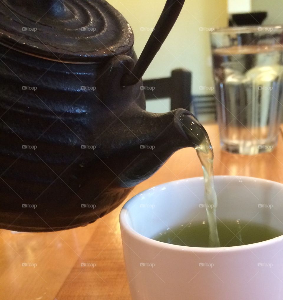 Organic Herbal Tea. Drinking a cup of organic herbal tea in Boston