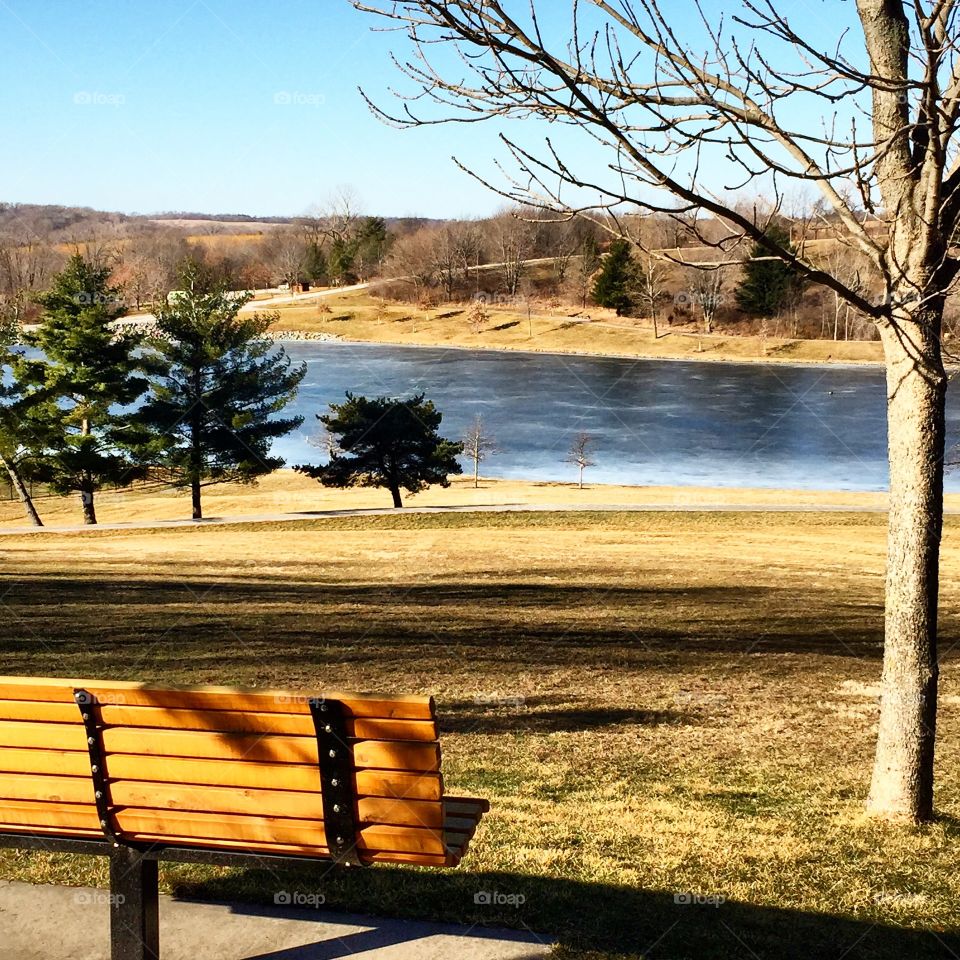 The ice covered lake is still a thing of beauty even in the dead of winter 