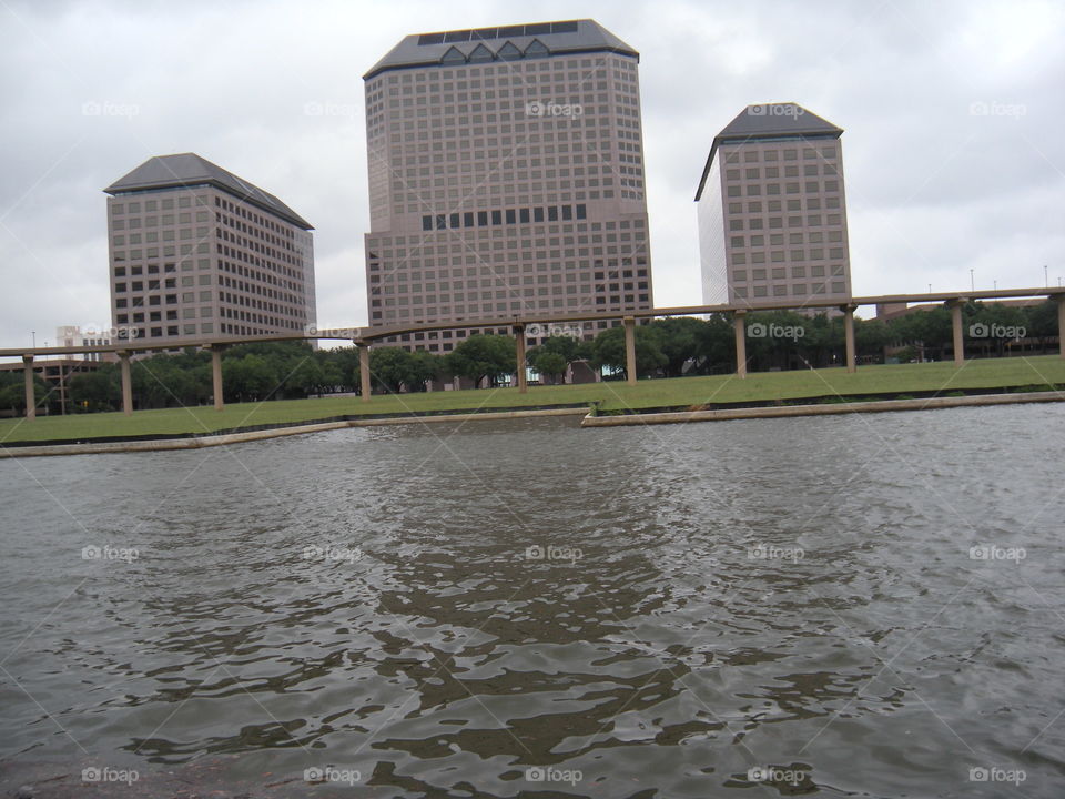 Buildings next to water