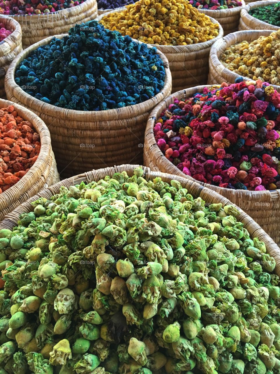 Spices of Morocco in market in Marrakech 