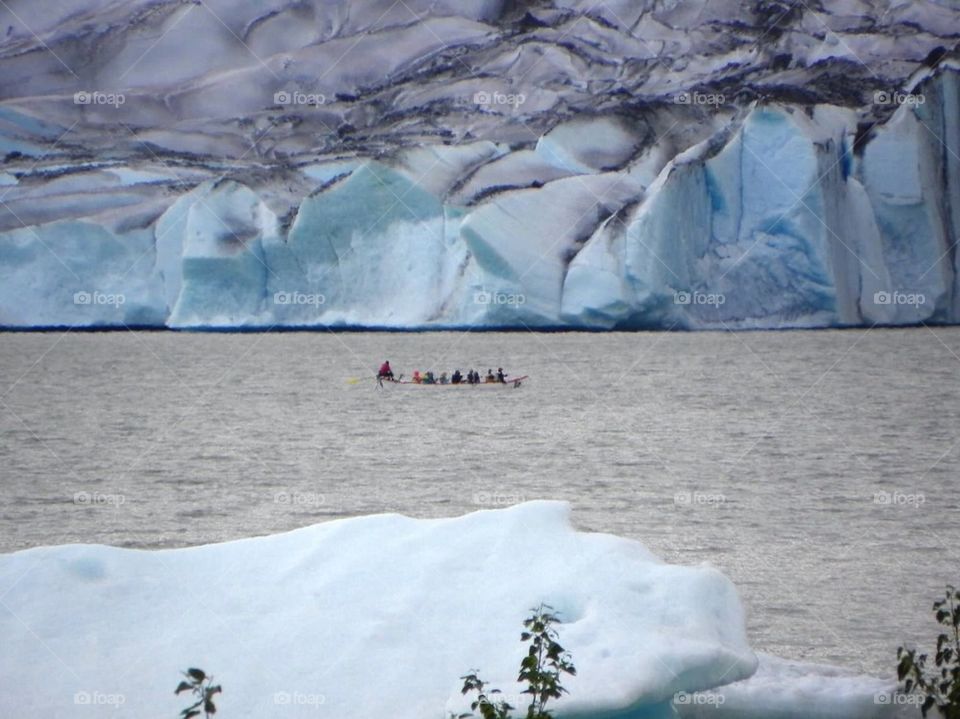 Canoeing by a Glacier
