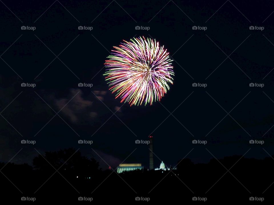 4th of July Fireworks in Washington, DC USA