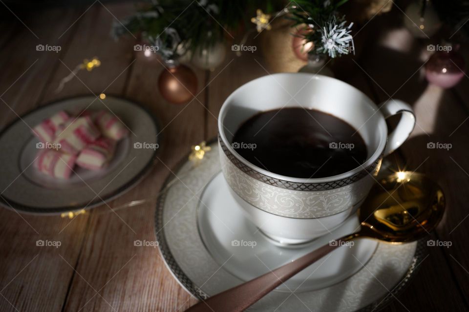 a cup of hot chocolate with marshmallows