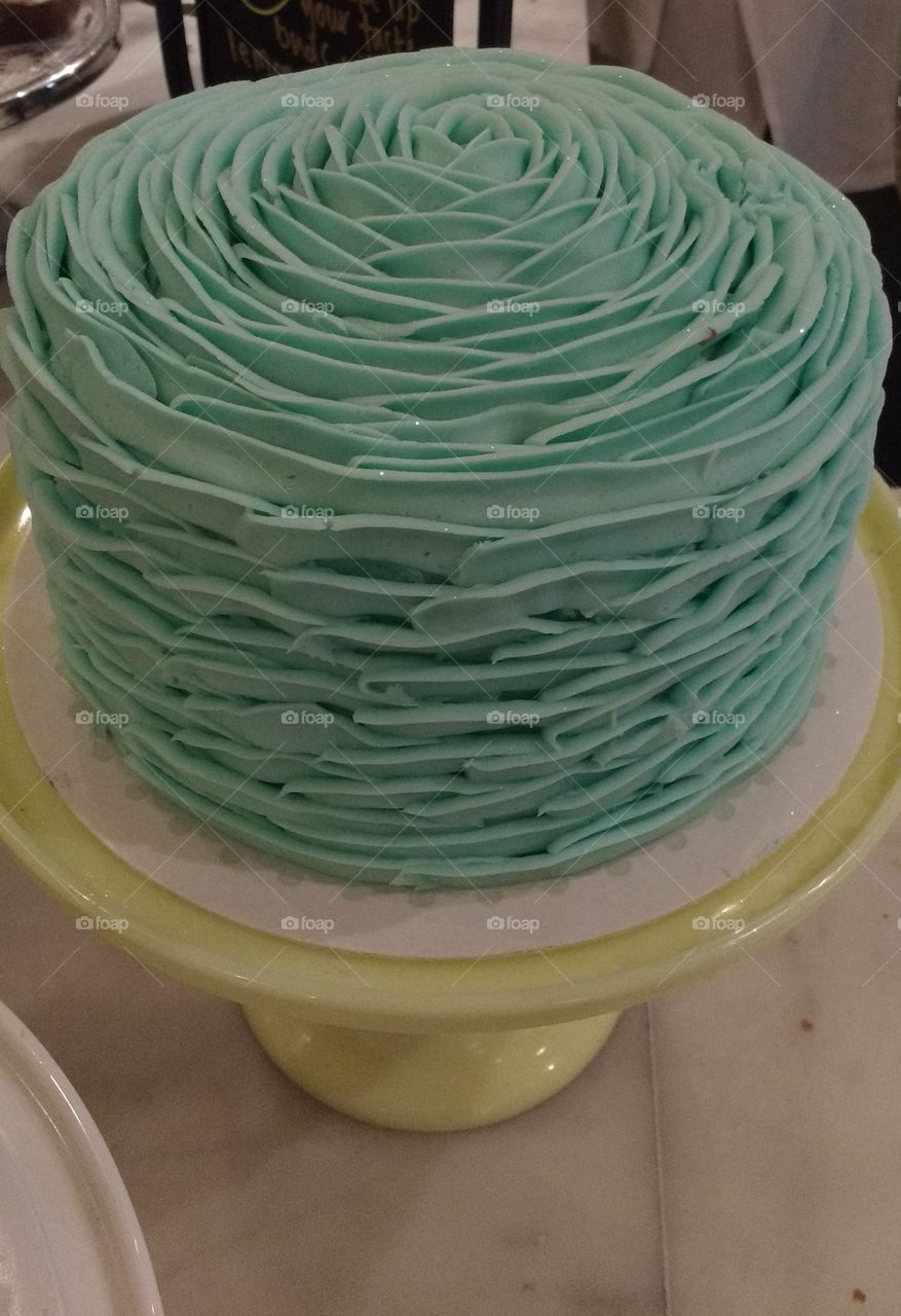 Blue Rose Flower Cake