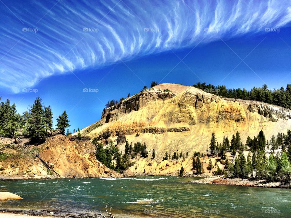 Unique cloud formation in Yellowstone