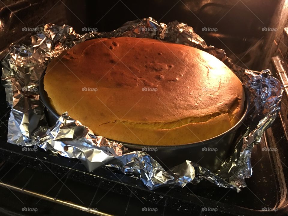 Pumpkin cheesecake oven ready 