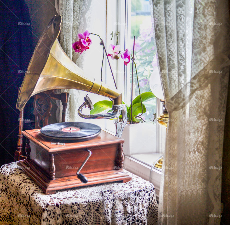 Vintage gramophone. 