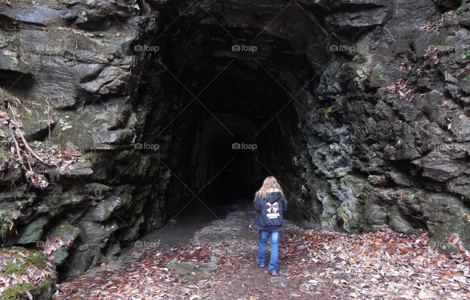 uncompleted railroad tunnel at stump house tunnel park in Oconee county, South Carolina