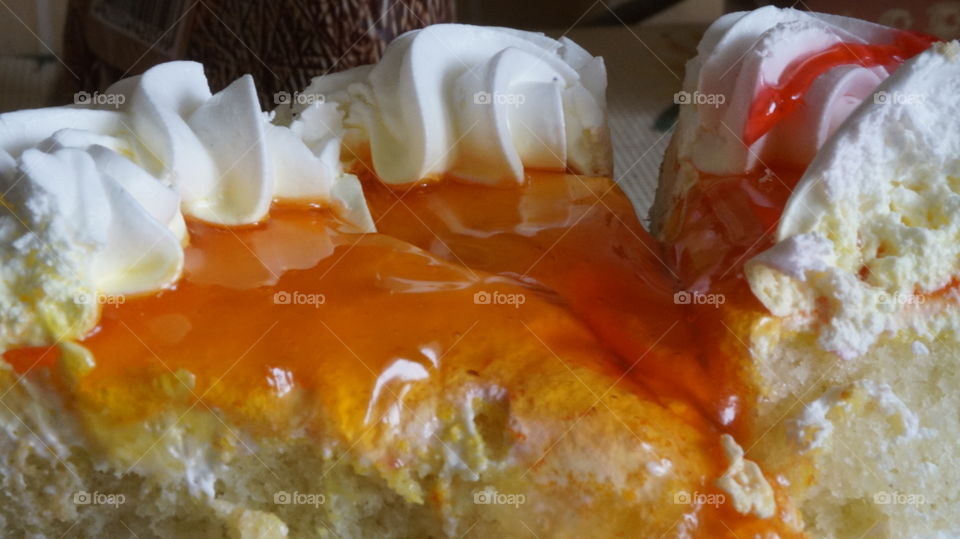 cake and cream. food