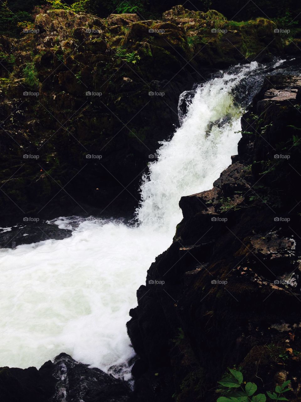 Waterfall in England. The Lake District, waterfall 