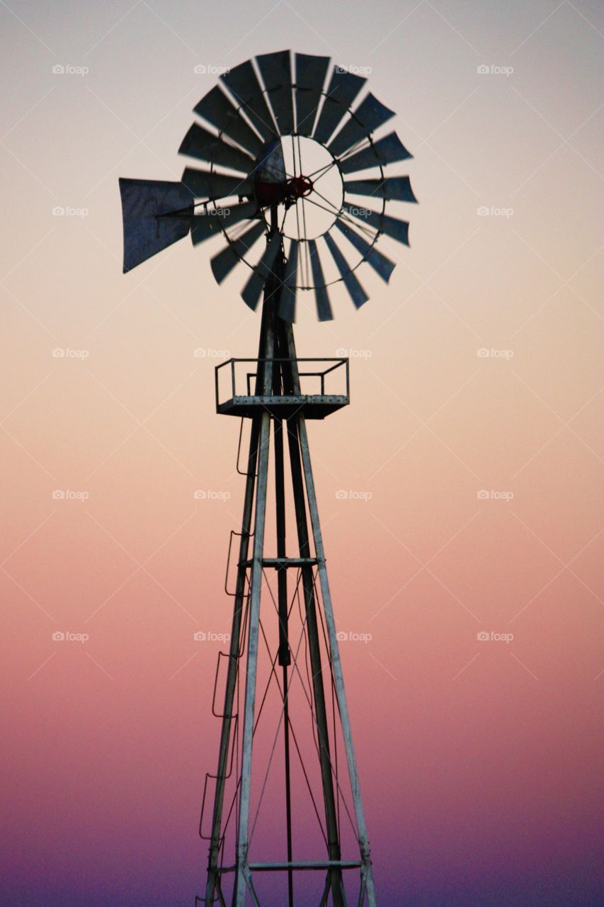 windmill sunset