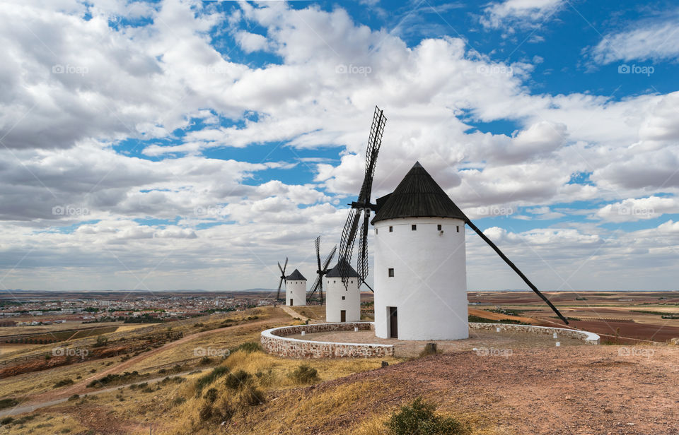 Windmills of Don Quixote in Castilla La Mancha, Spain.