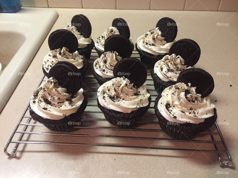 Cream filled Oreo Cupcakes 