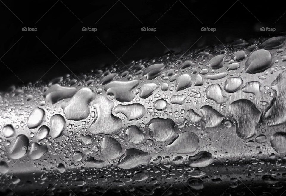Water drops on the metallic surface