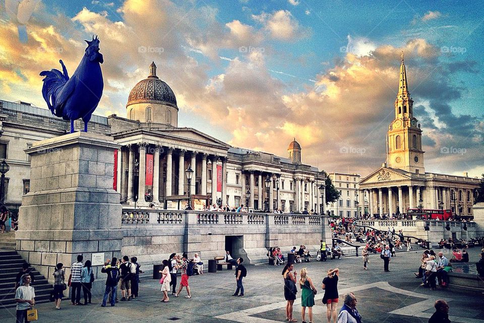 blue london iphone trafalgar square by lateproject