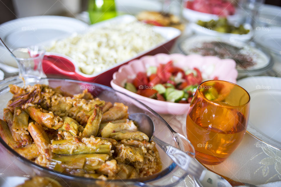 Variety of meal on table