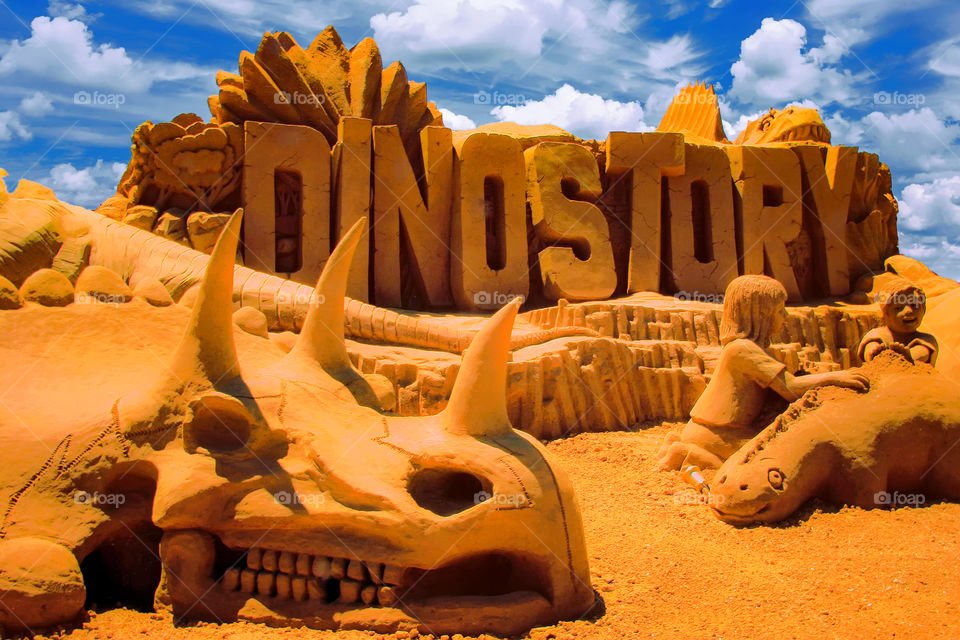 Dinosaur Sand Sculpture