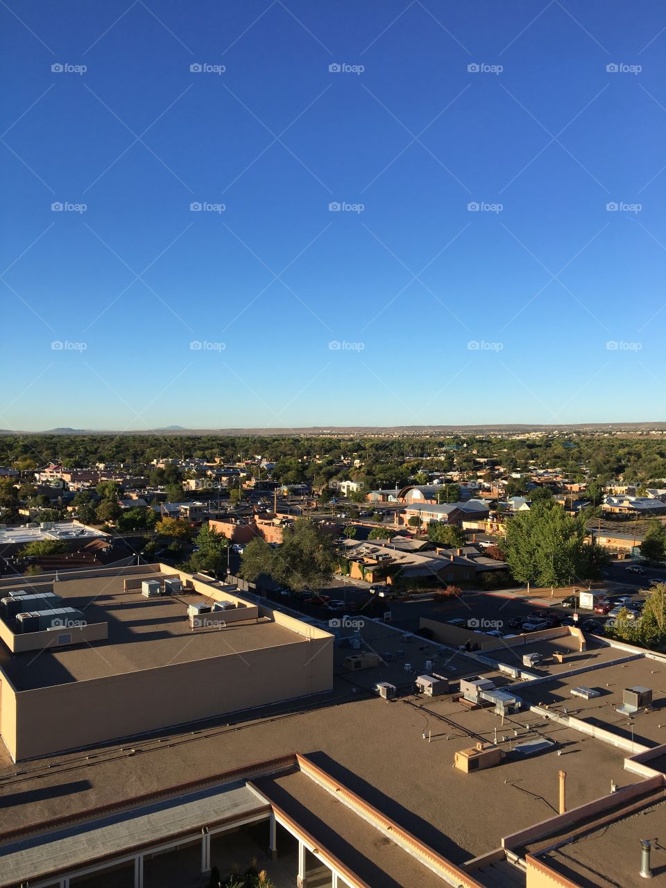 View point from the Albuquerque hotel. Old town Albuquerque.